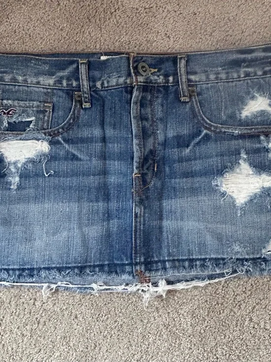 Y2K Hollister mini denim jean skirt sz 27 - Picture 4 of 7
